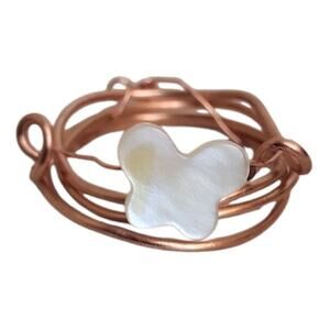 Mother of Pearl Butterfly Wire wrapped Ring
